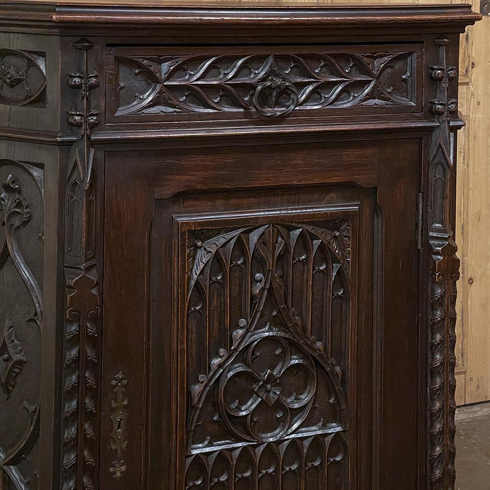 19th Century French Gothic Confiturier ~ Cabinet For Sale 8