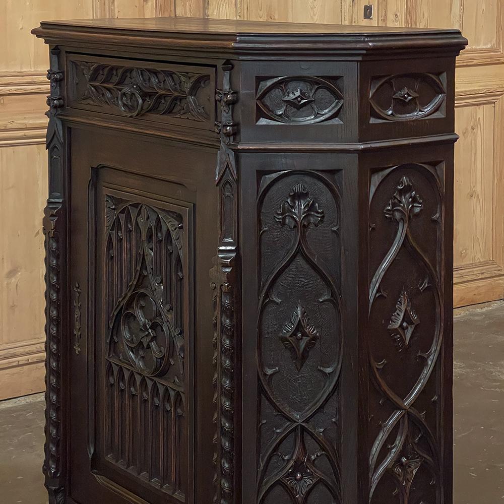 19th Century French Gothic Confiturier ~ Cabinet For Sale 9