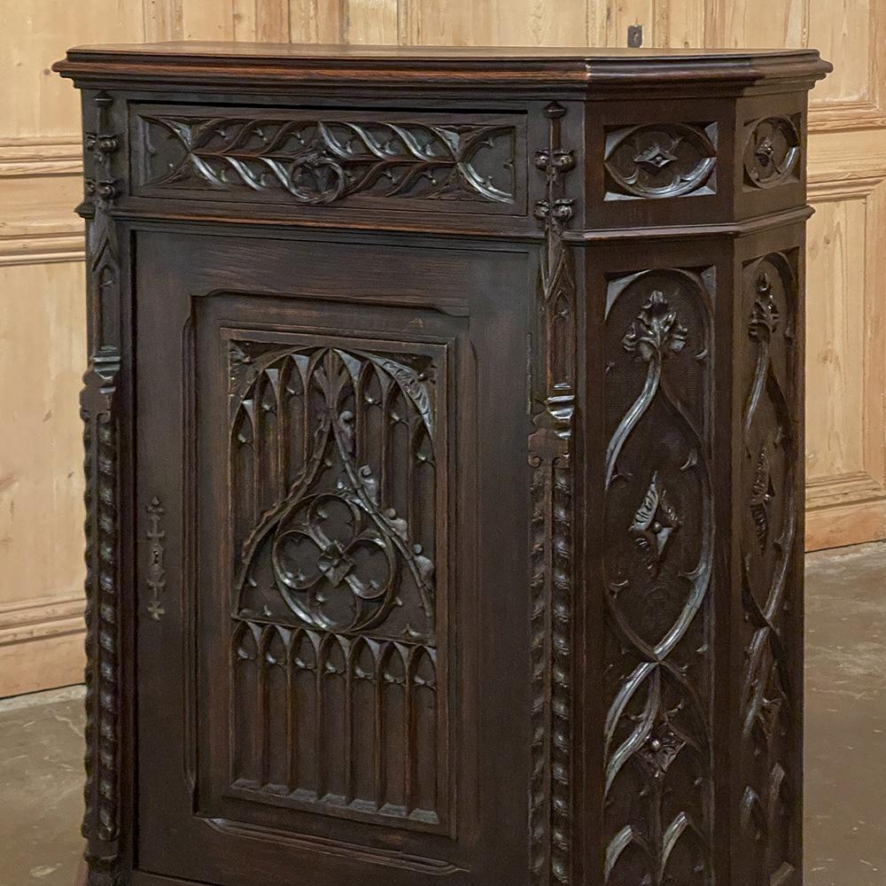 19th Century French Gothic Confiturier ~ Cabinet For Sale 11