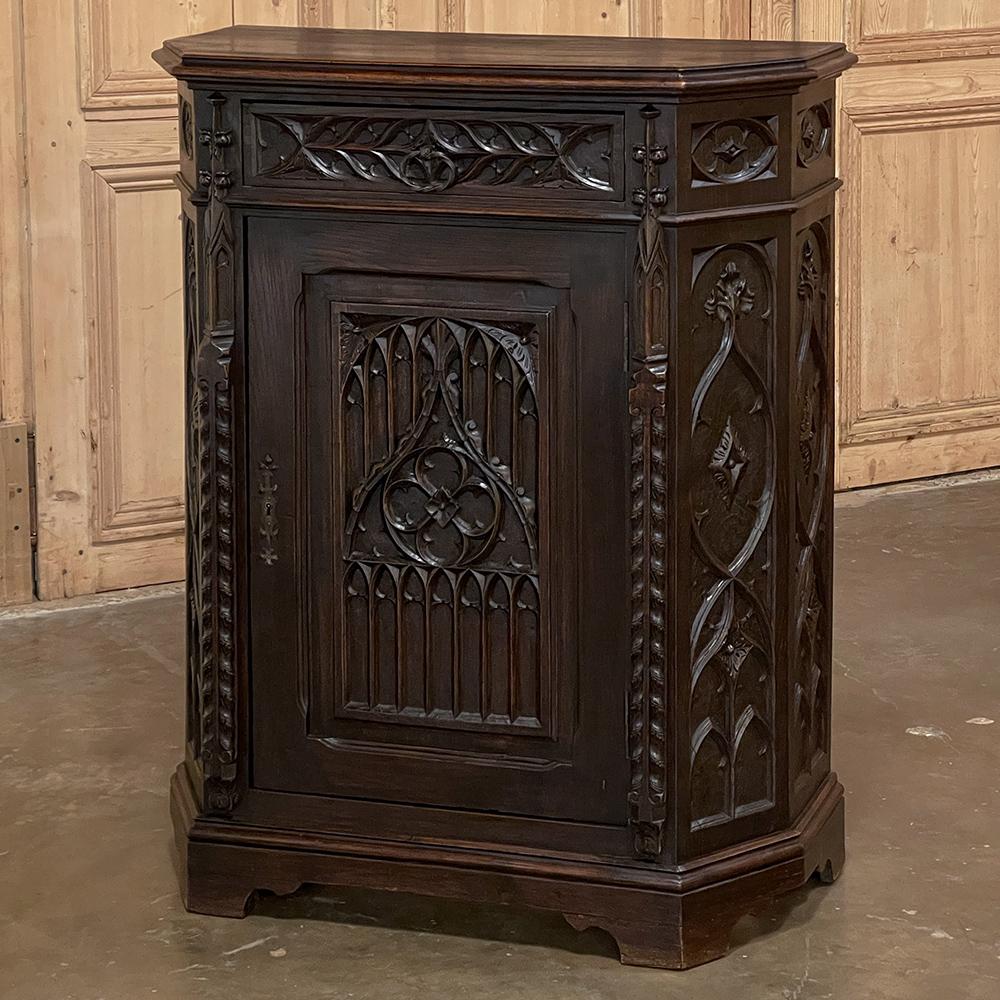 19th Century French Gothic Confiturier ~ Cabinet In Good Condition For Sale In Dallas, TX