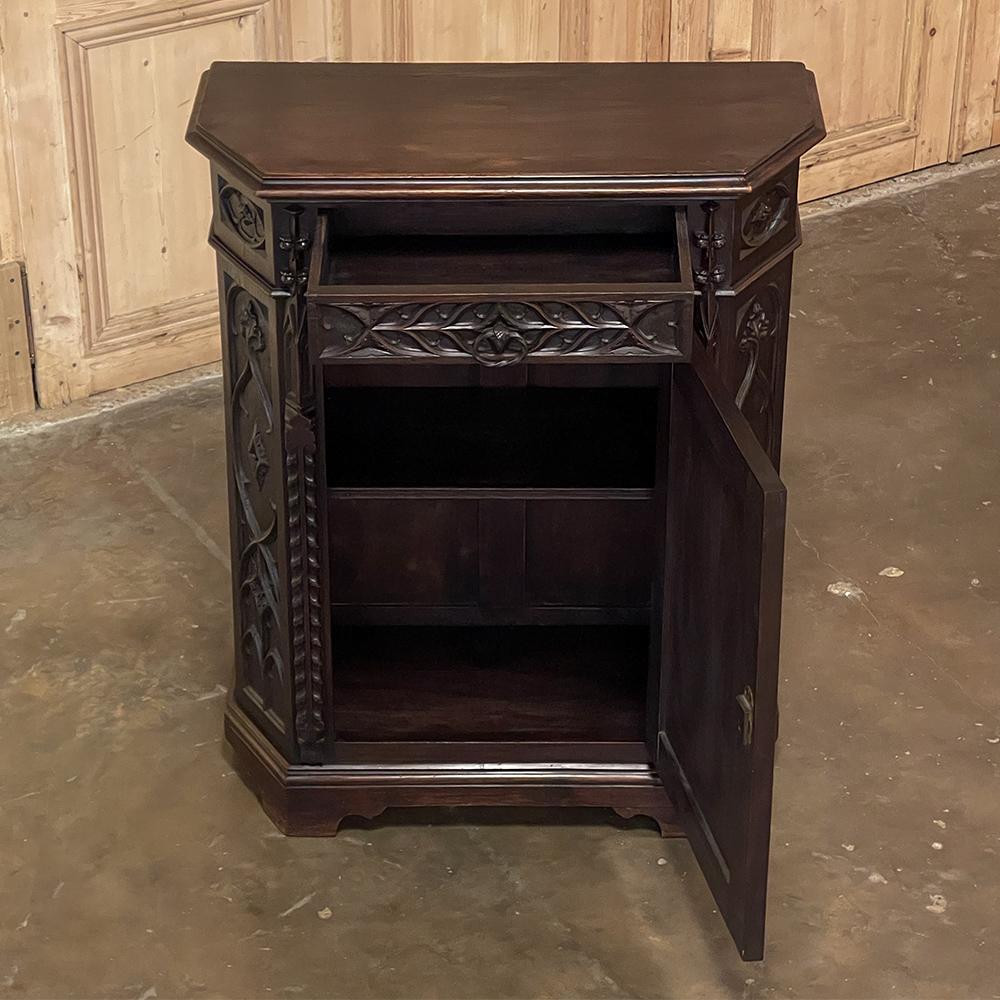 19th Century French Gothic Confiturier ~ Cabinet For Sale 1