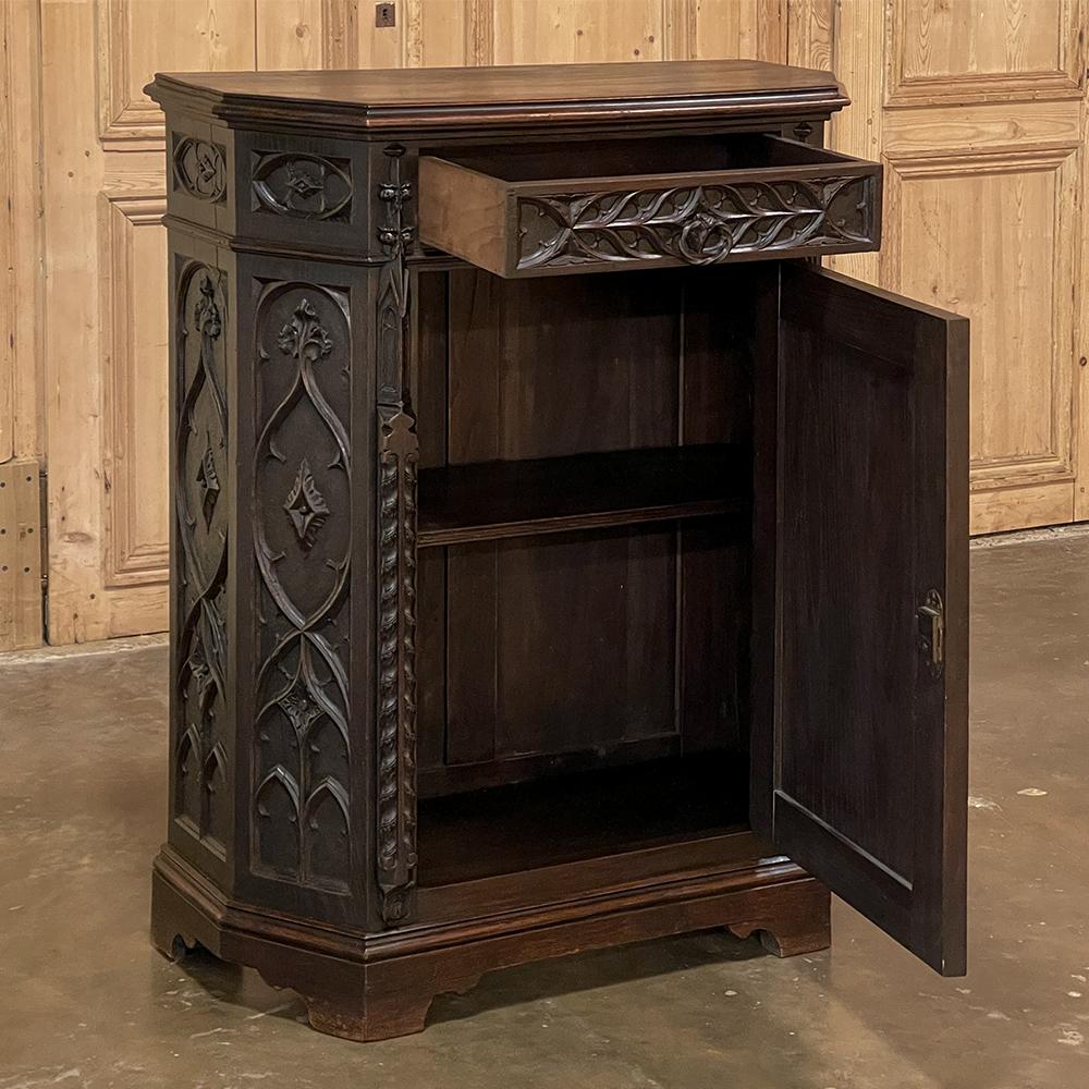 19th Century French Gothic Confiturier ~ Cabinet For Sale 3