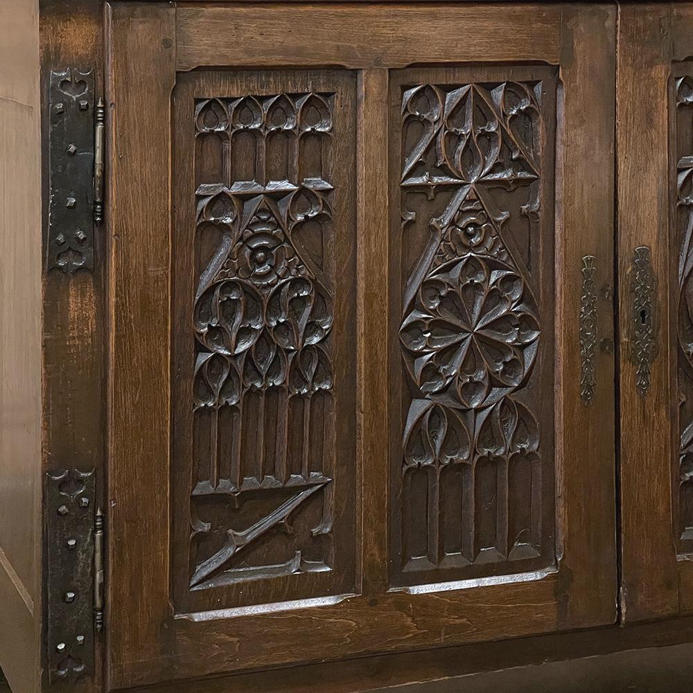 19th Century French Gothic Credenza For Sale 7