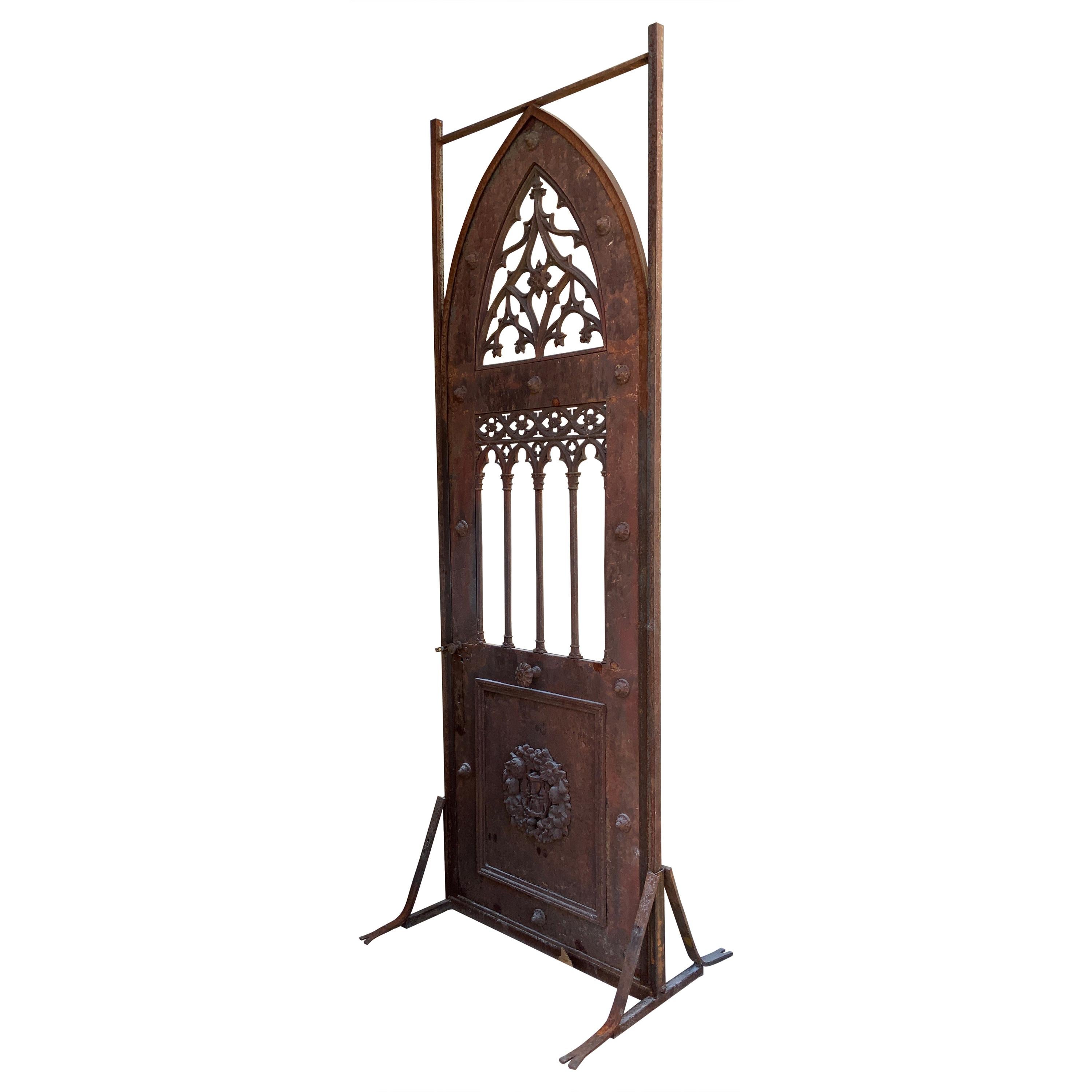 Antique Gothic Style Arched Studded Door at 1stDibs
