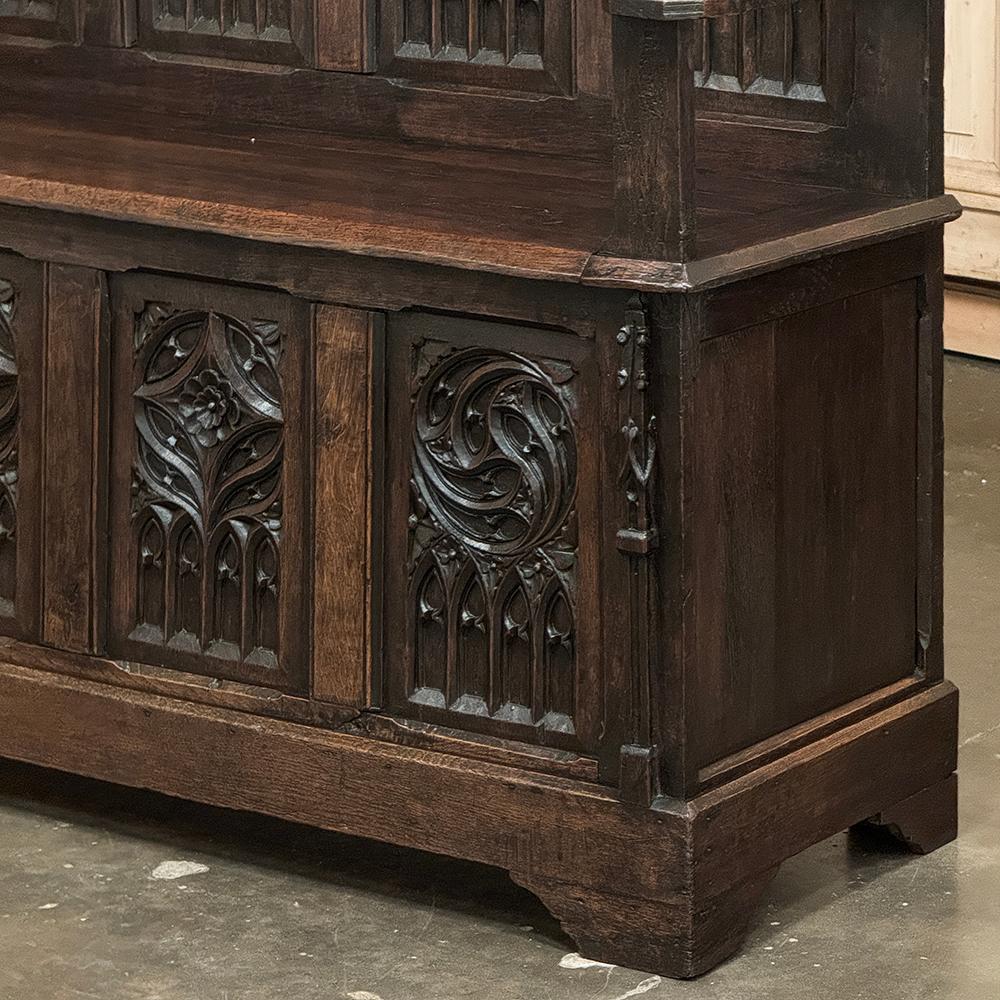 19th Century French Gothic Hall Bench 4