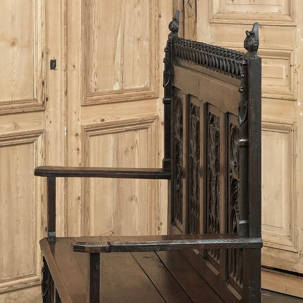 19th Century French Gothic Hall Bench 9