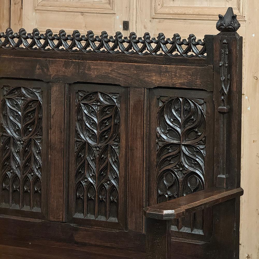 19th Century French Gothic Hall Bench 3