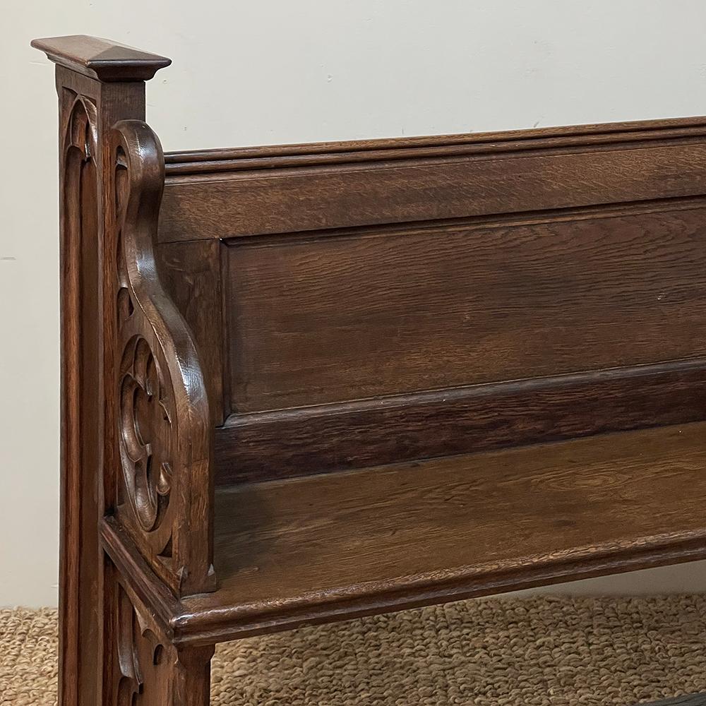 19th Century French Gothic Hall Bench ~ Pew 3