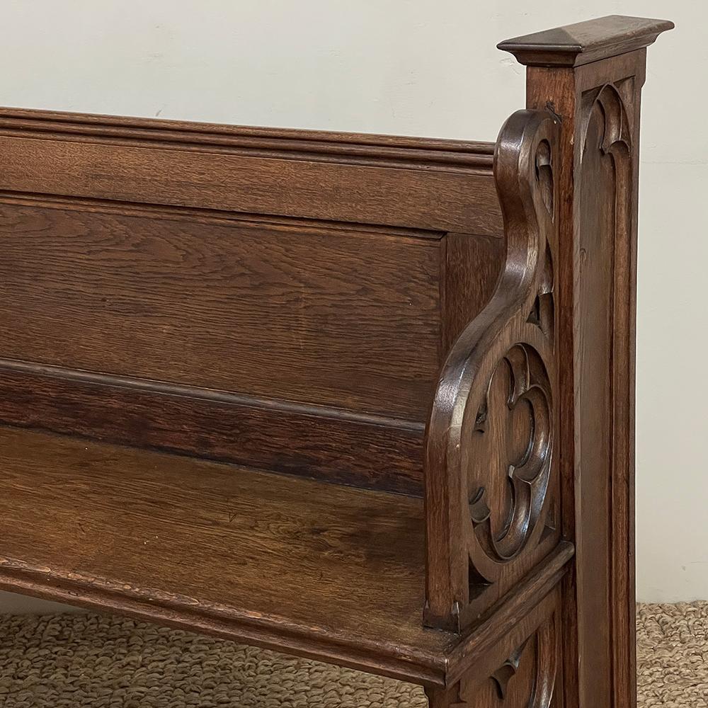 19th Century French Gothic Hall Bench ~ Pew 9