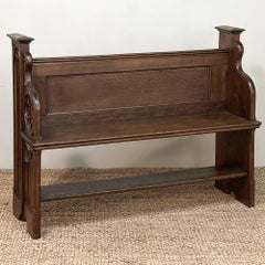 19th Century French Gothic Hall Bench ~ Pew