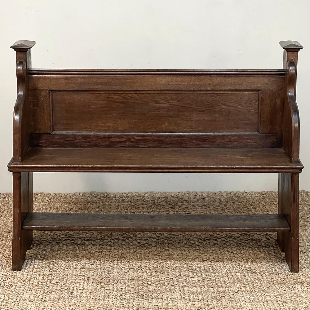 Gothic Revival 19th Century French Gothic Hall Bench ~ Pew