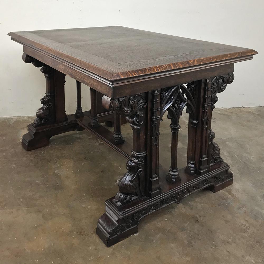 19th Century French Gothic Library Table 4