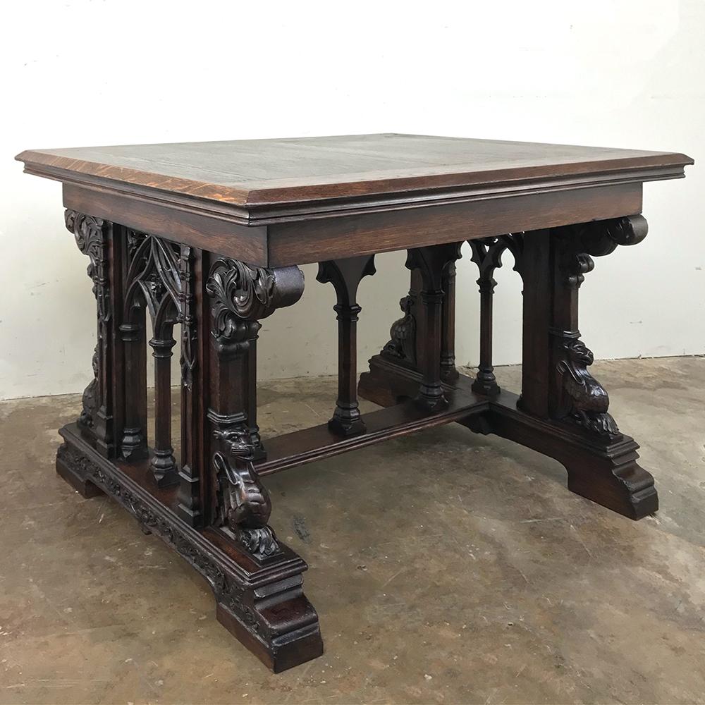 19th Century French Gothic Library Table 8
