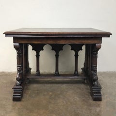19th Century French Gothic Library Table