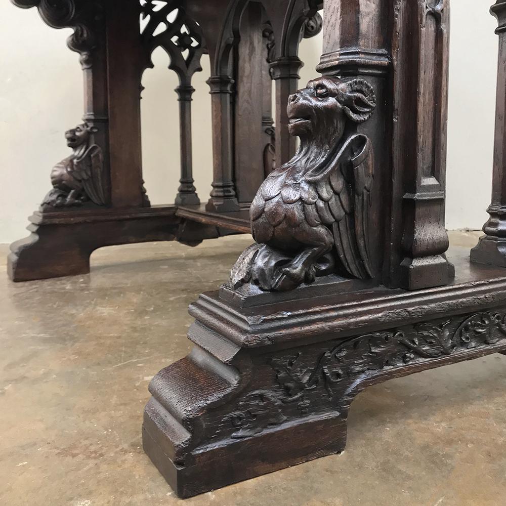 19th Century French Gothic Library Table 3
