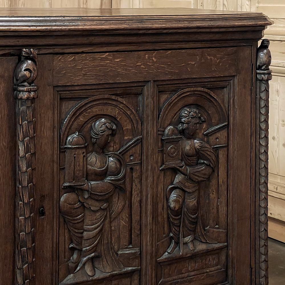 19th Century French Gothic Oak Buffet For Sale 3