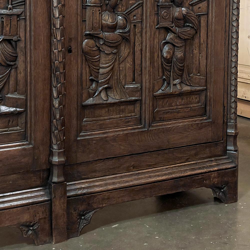 19th Century French Gothic Oak Buffet For Sale 4