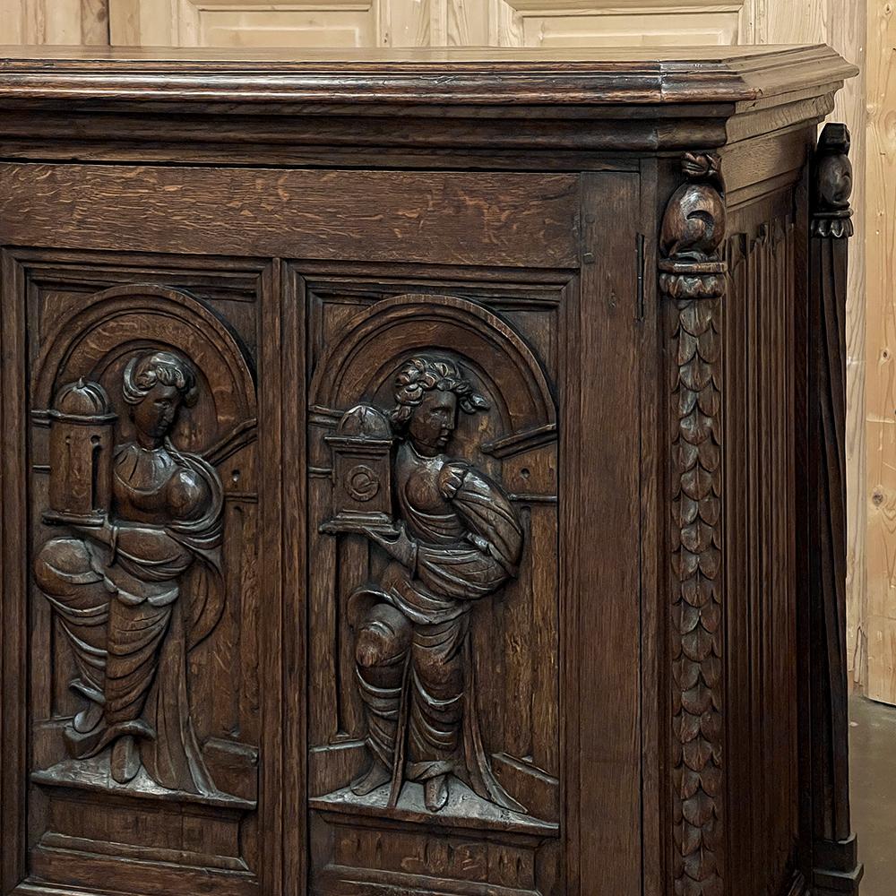 19th Century French Gothic Oak Buffet For Sale 5
