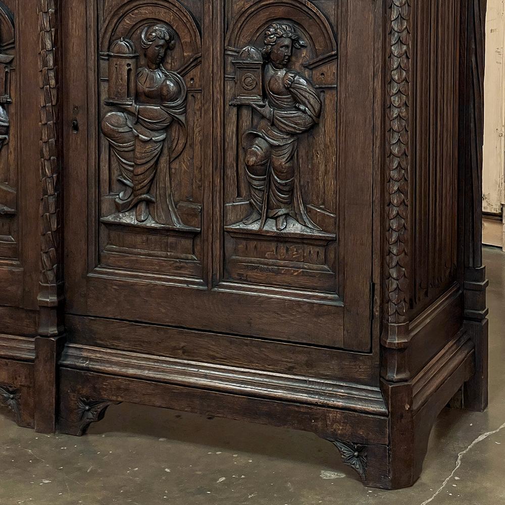 19th Century French Gothic Oak Buffet For Sale 6