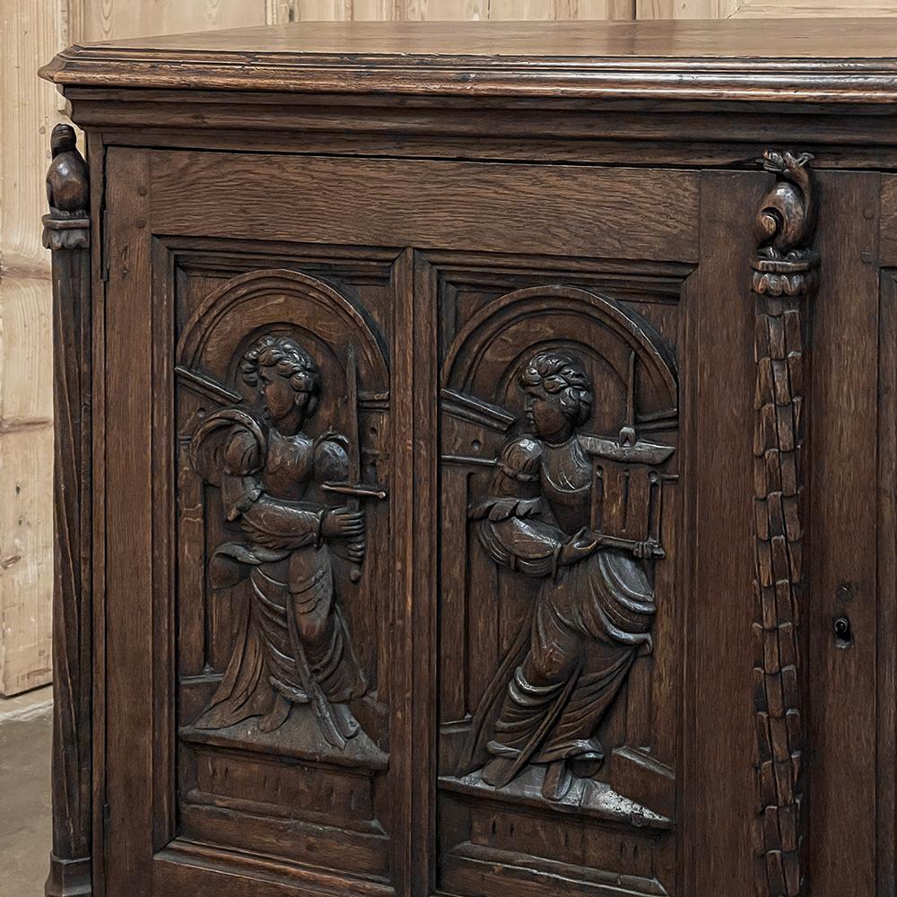 19th Century French Gothic Oak Buffet For Sale 7