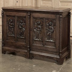 19th Century French Gothic Oak Buffet