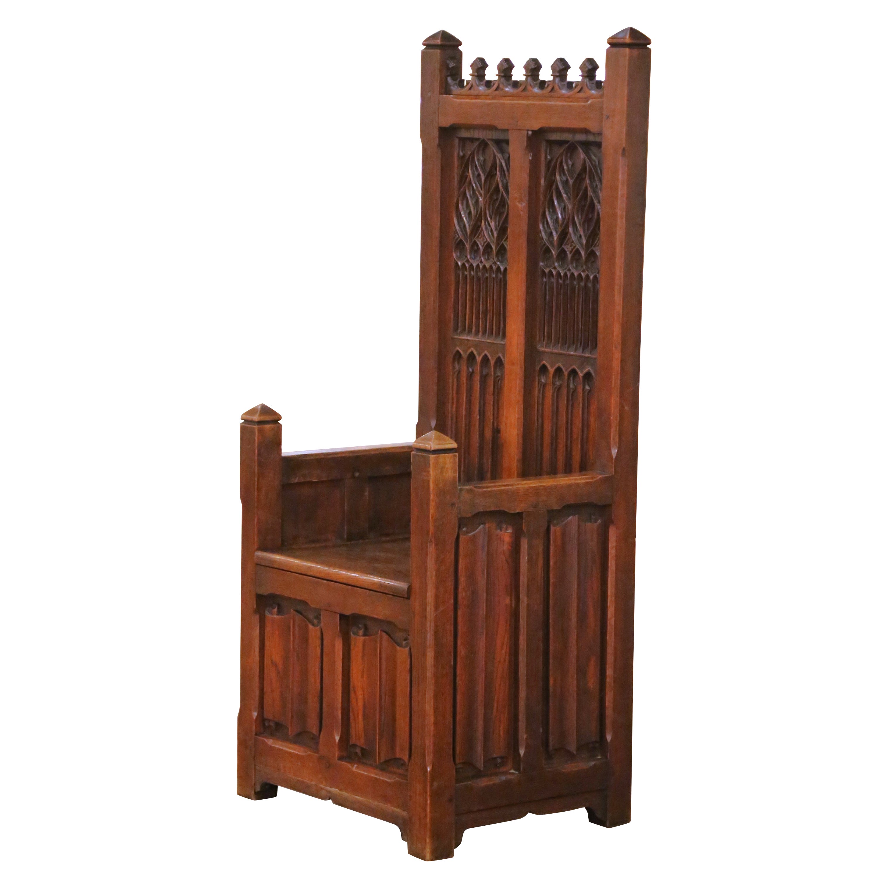 19th Century French Gothic Oak "Stalle de Chœur" Chair with Lift-Up Seat