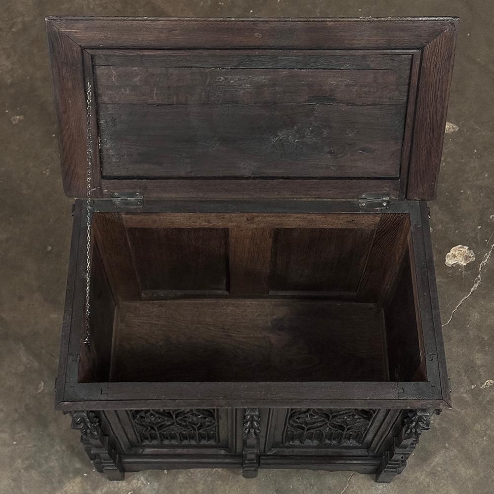 19th Century French Gothic Petite Trunk ~ Blanket Chest  For Sale 1