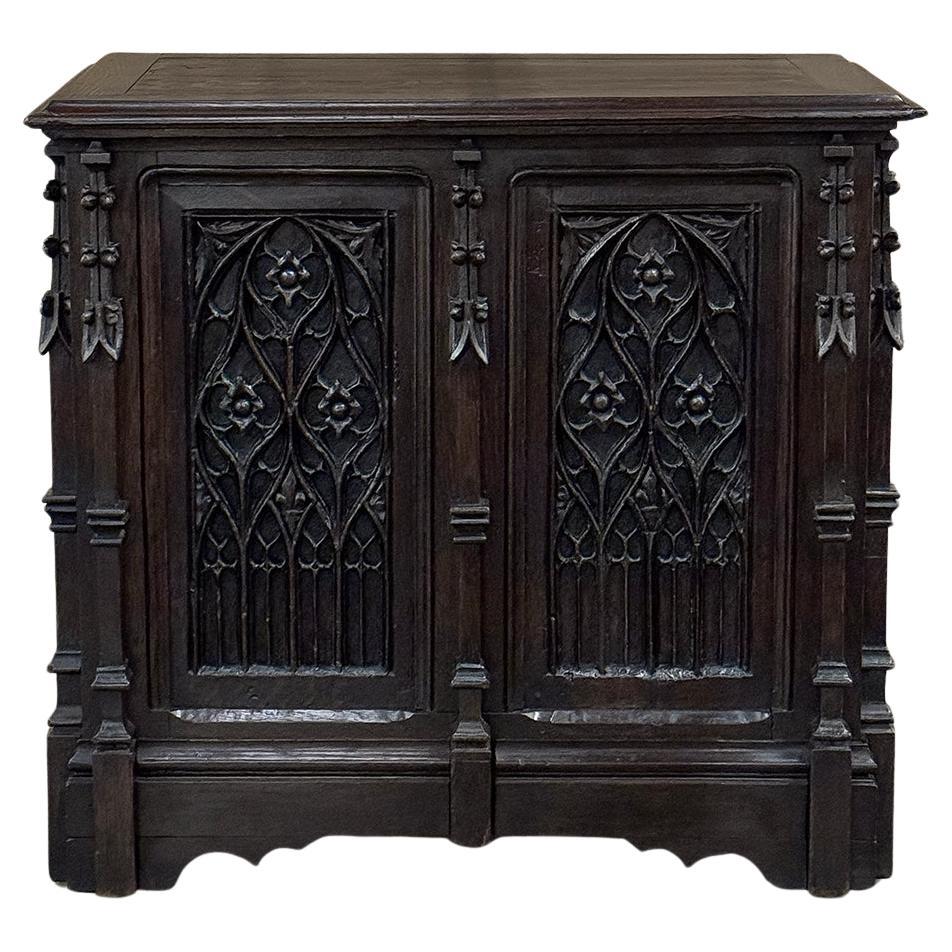 19th Century French Gothic Petite Trunk ~ Blanket Chest  For Sale