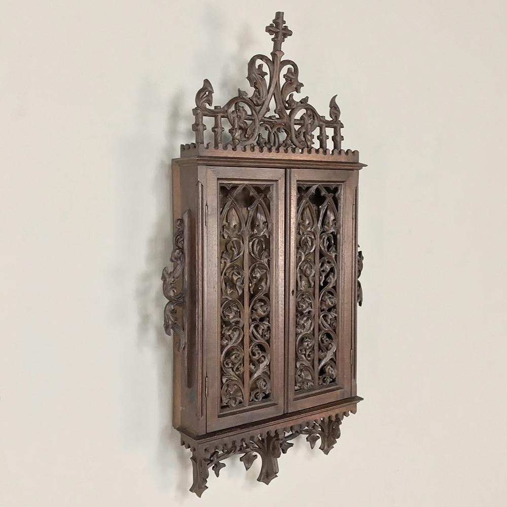 Gothic Revival 19th Century French Gothic Reliquary Cabinet