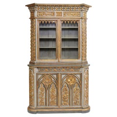 19th Century French Gothic Revival Carved Bibliothèque Bookcase