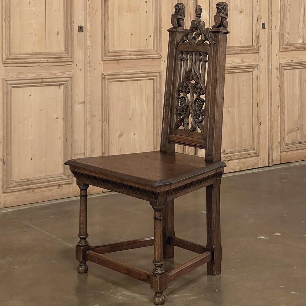 Néo-gothique Chaise néo-gothique française du XIXe siècle en vente