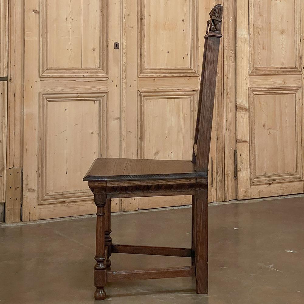 Oak 19th Century French Gothic Revival Chair For Sale