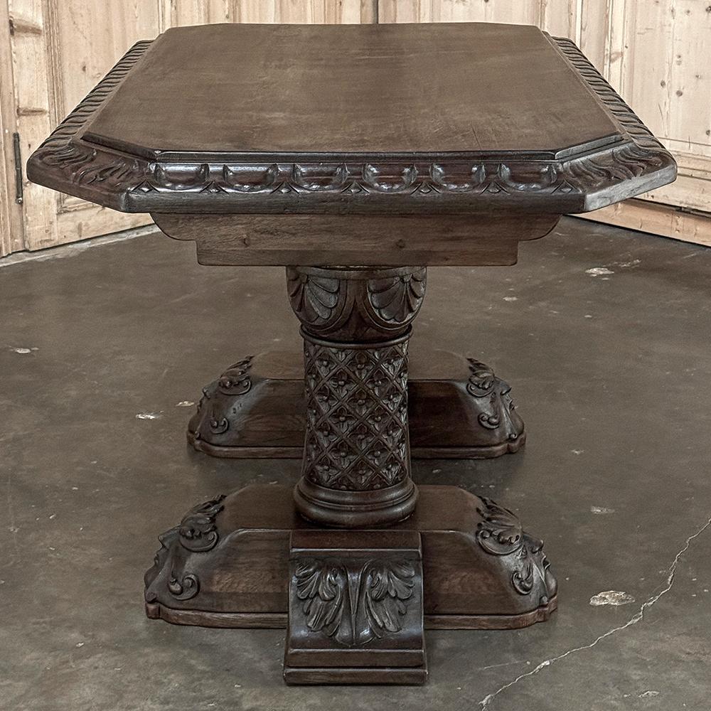 19th Century French Gothic Revival Library Table For Sale 5