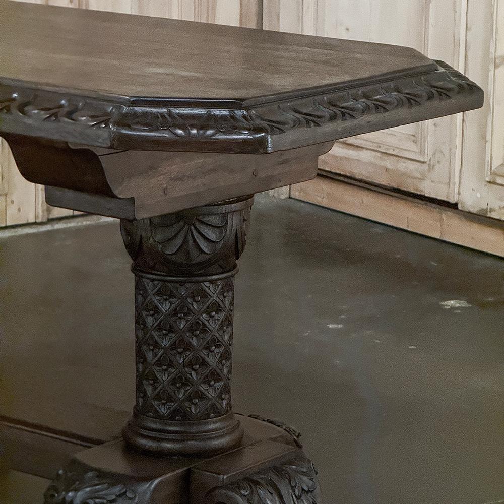 19th Century French Gothic Revival Library Table For Sale 7