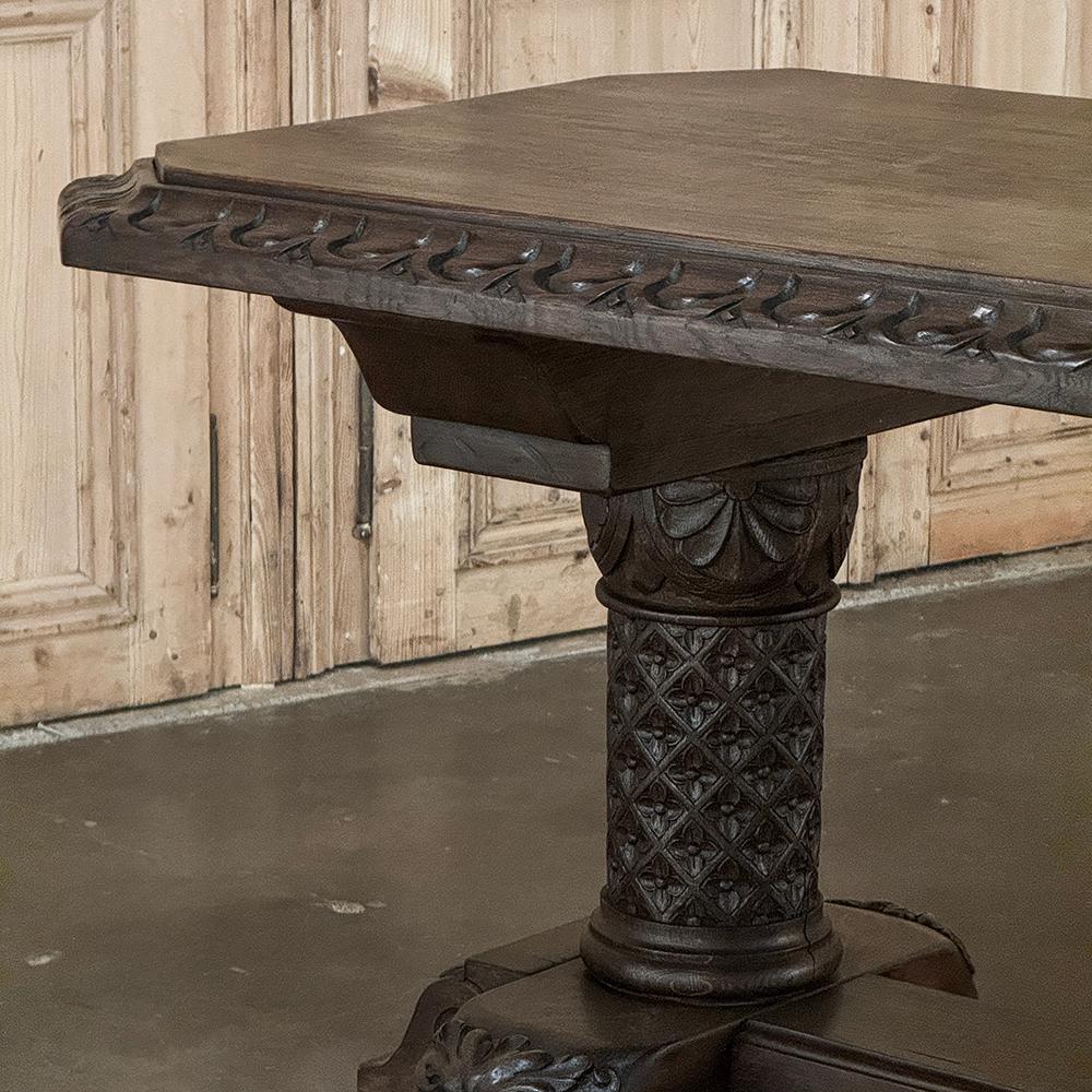 19th Century French Gothic Revival Library Table For Sale 9