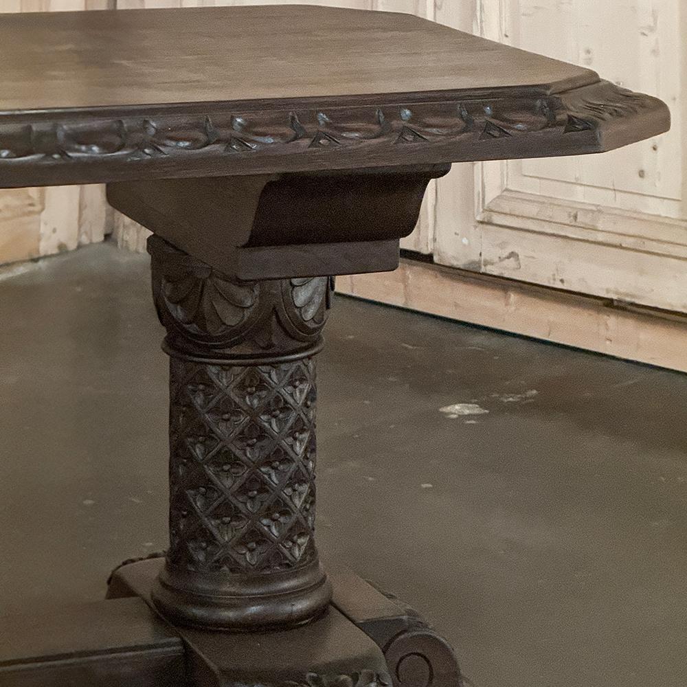 19th Century French Gothic Revival Library Table For Sale 13