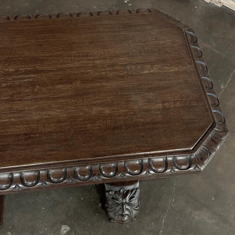 Maple 19th Century French Gothic Revival Library Table For Sale