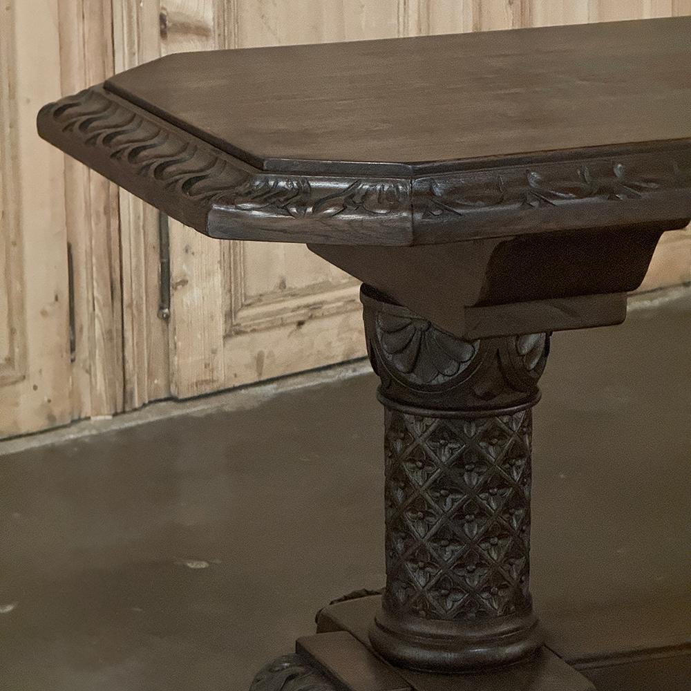 19th Century French Gothic Revival Library Table For Sale 1