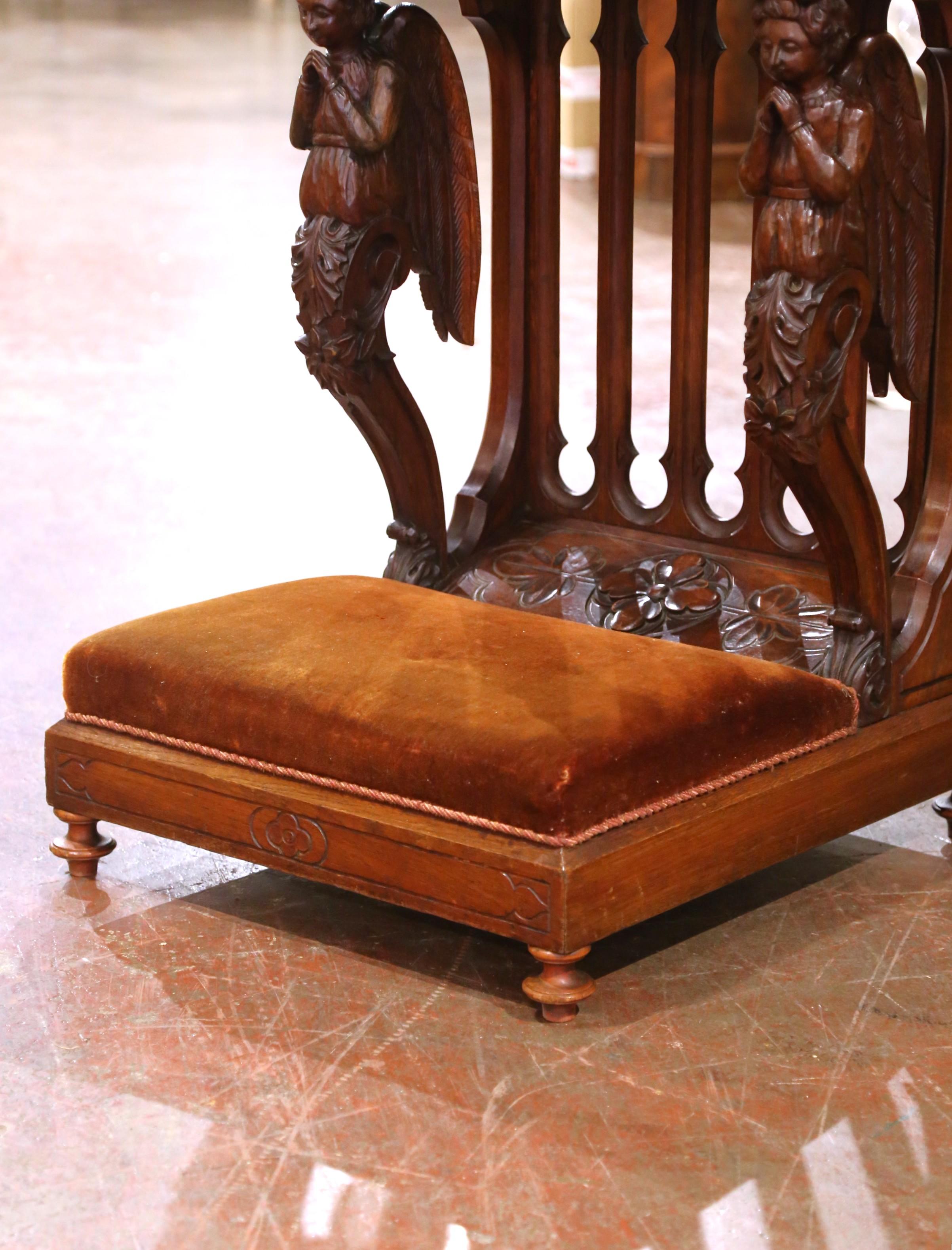 Añade encanto espiritual y elegancia eclesiástica a tu interior con este reclinatorio antiguo, o 