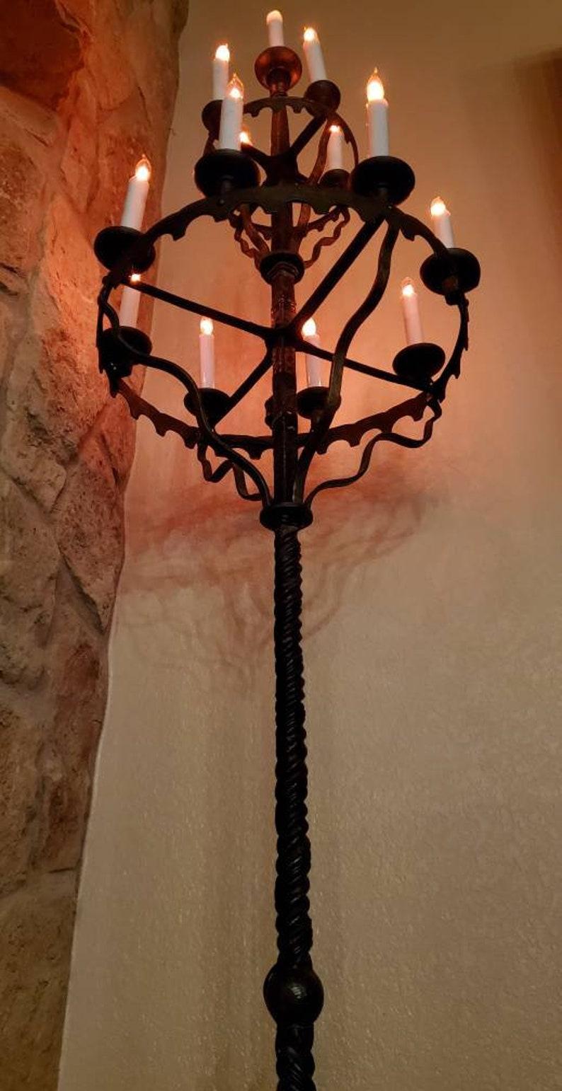 19th Century French Gothic Revival Wrought Iron Candelabra  1