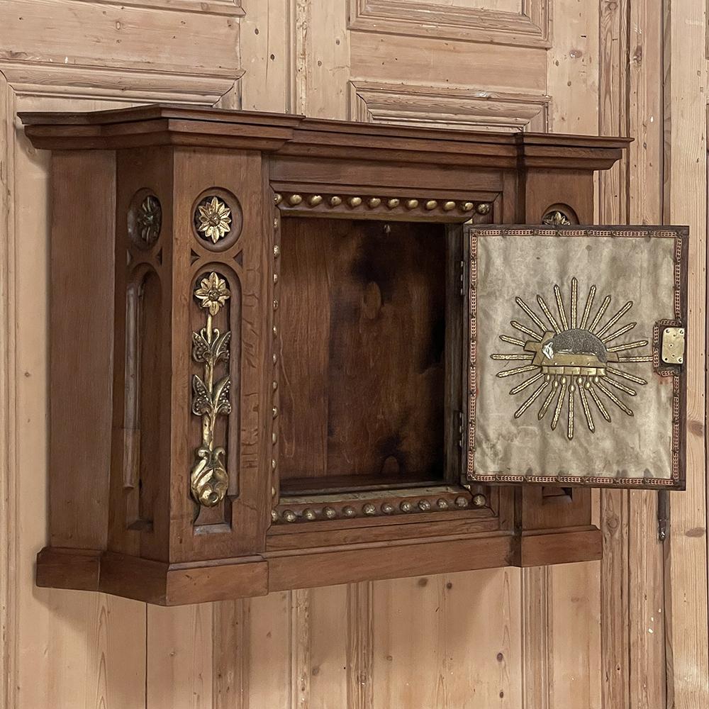 19th Century French Gothic Sacrament Cabinet In Good Condition For Sale In Dallas, TX
