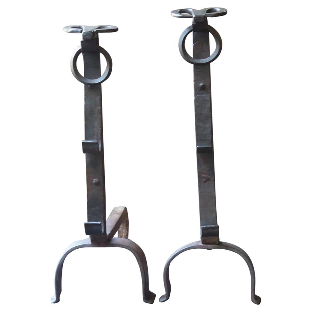 19th Century French Gothic Style Andirons or Firedogs