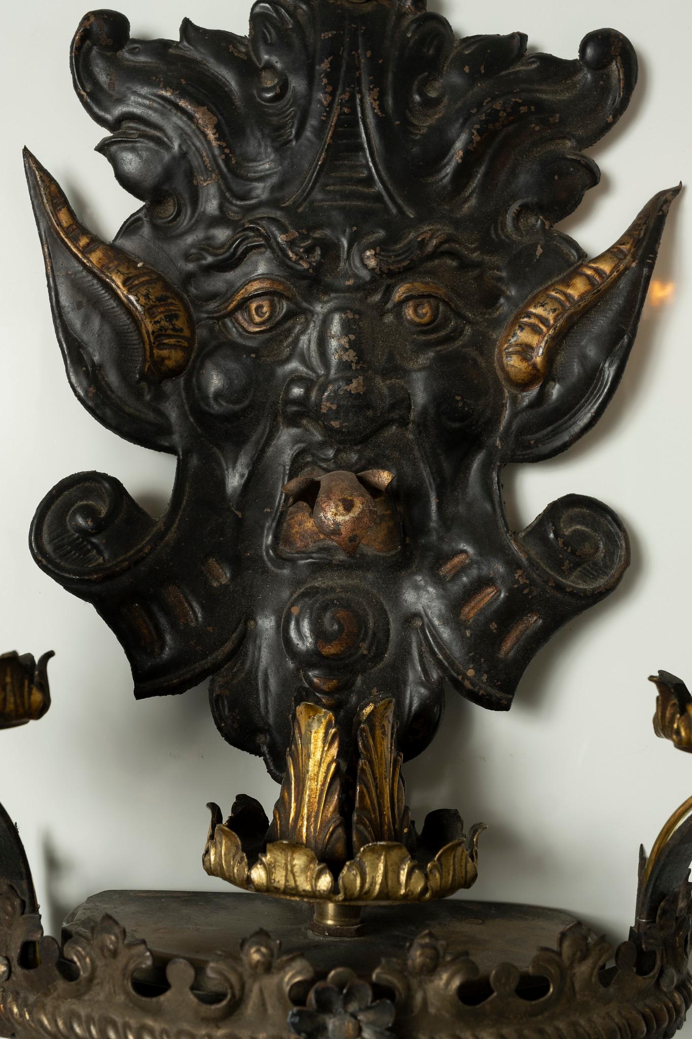 Gilt 19th Century French Gothic Style Sconces