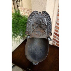 19th Century French Gothic Victorian Cast Iron Fireplace Coal Hod Garden Planter
