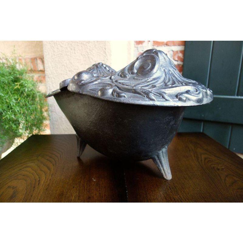 19th Century French Gothic Victorian Cast Iron Fireplace Coal Hod Garden Planter 2