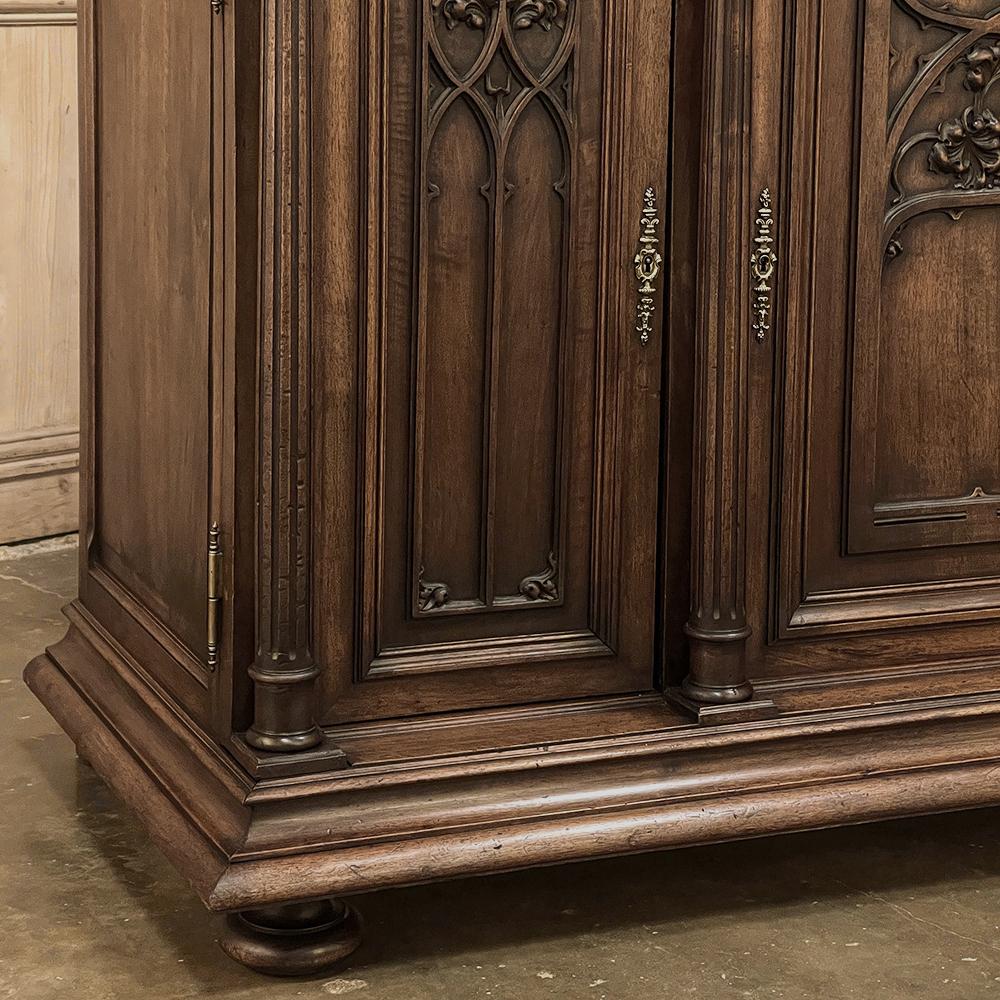 19th Century French Gothic Walnut Buffet For Sale 3