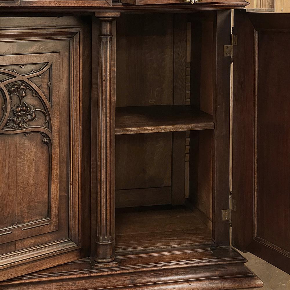19th Century French Gothic Walnut Buffet For Sale 1