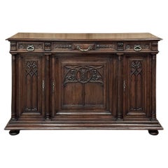 19th Century French Gothic Walnut Buffet