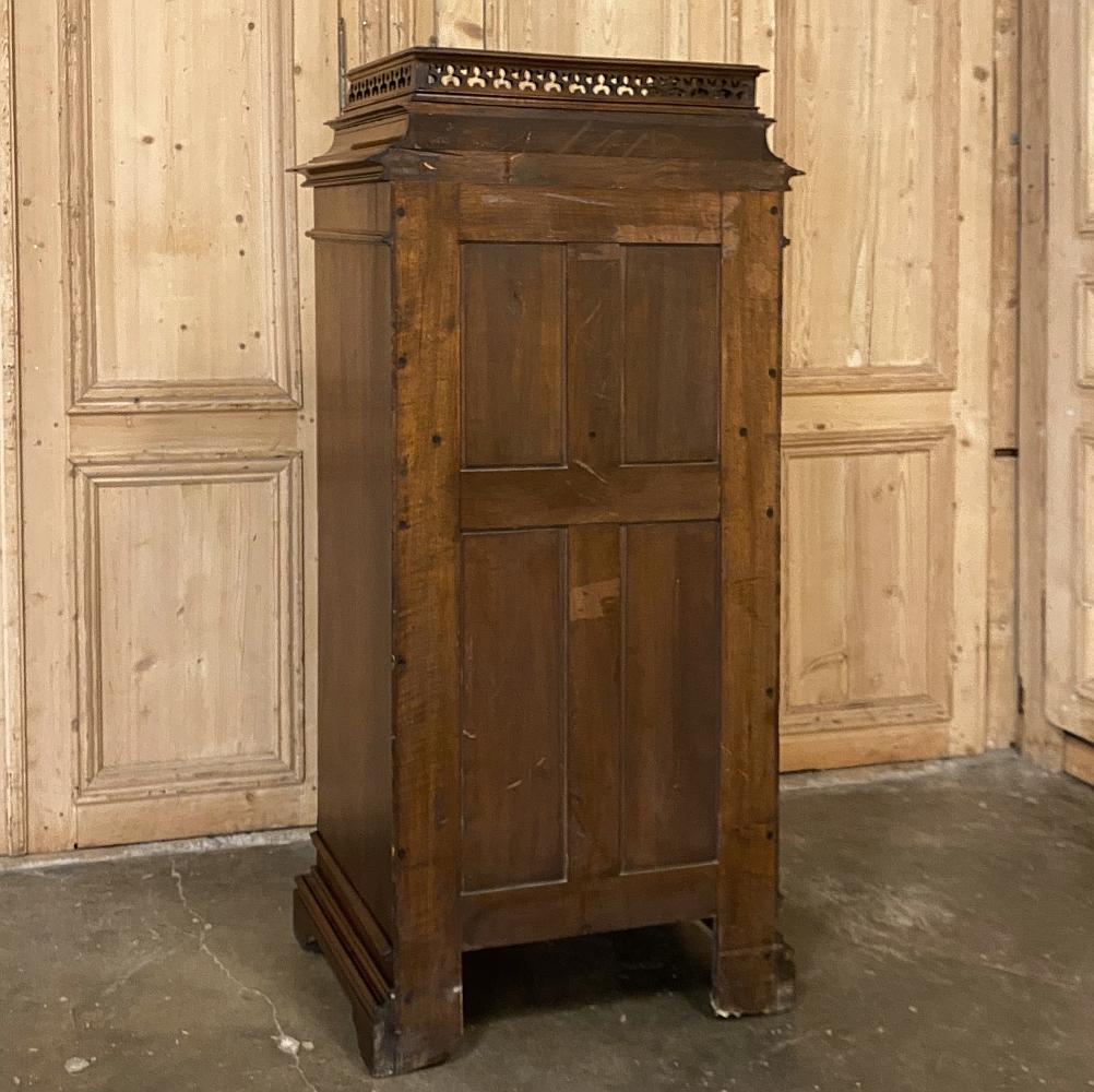19th Century French Gothic Walnut Secretary, Cabinet For Sale 8