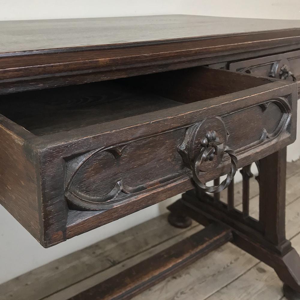 19th Century French Gothic Writing Table In Good Condition In Dallas, TX